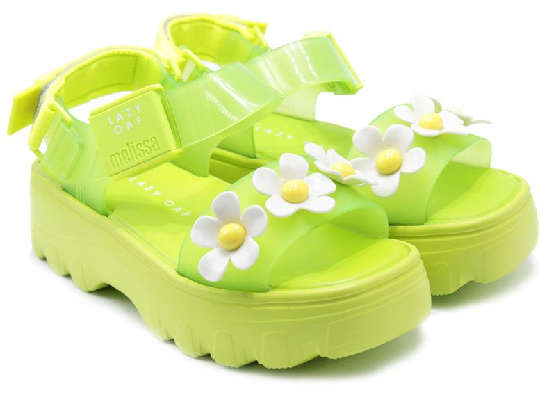 Melissa Kick Off Sandal +Lazy Verde/Branco/Amarelo - Outros Moda